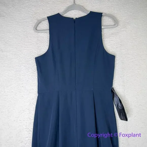 New! Kay Unger Talia Column Gown navy blue, women size 10 - Picture 10 of 16